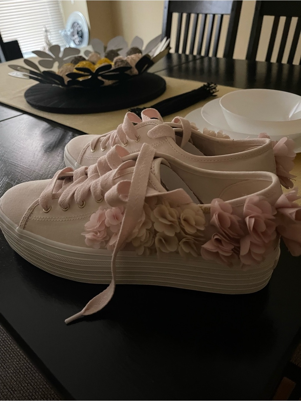 Keds Pink Platform Canvas Sneakers with Ribbon Laces - Picture 2 of 3